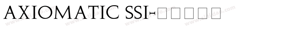 Axiomatic SSi字体转换